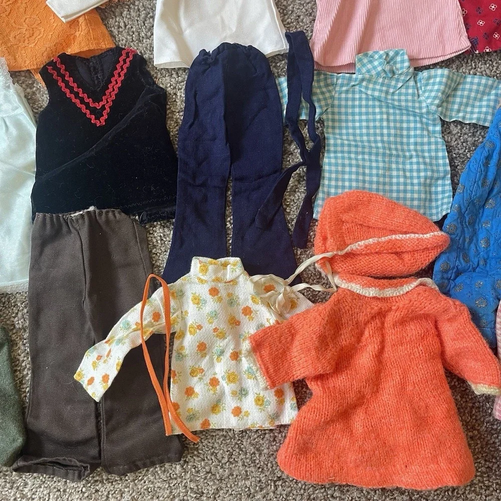 VTG IDEAL Crissy Velvet Kerry Doll Lot‎ Dress Jacket 60s Floral Plaid Lace Sleep